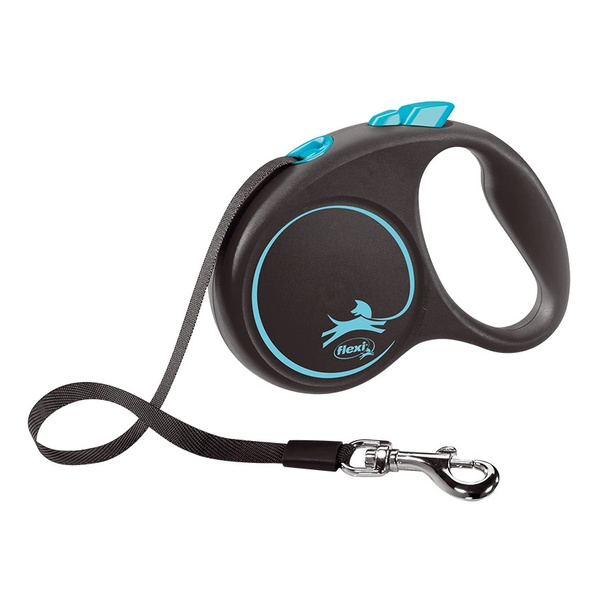 FLEXI Smycz automatyczna dla psa Black Design S taśma 5 m kol. niebieski