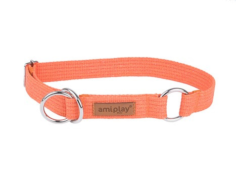 amiplay Obroża półzaciskowa Cotton XXL 45-85x3cm Pomarańczowy