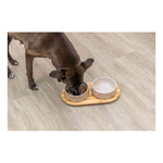 Trixie zestaw Miski ceramiczne dla psa na stojaku bambusowym 2x800ml