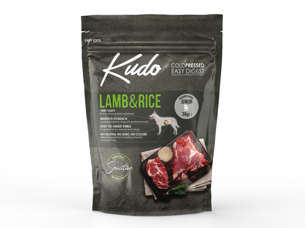 Karma Kudo Cold Pressed Jagnięcina&Ryż Medium Maxi Junior 3kg