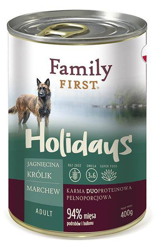Family First Jagnięcina królik marchew adult 400g
