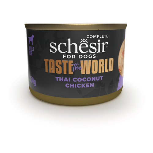 Schesir Taste the world karma mokra dla psów Tajski kurczak w mleczku kokosowym 150 g