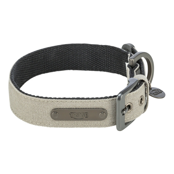 Trixie CityStyle, obroża, dla psa, bawełna, jasnoszara, M: 35-42 cm/25 mm, szeroka
