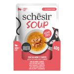 Schesir Soup karma mokra dla kotów zupa łosoś z marchewką 40 g