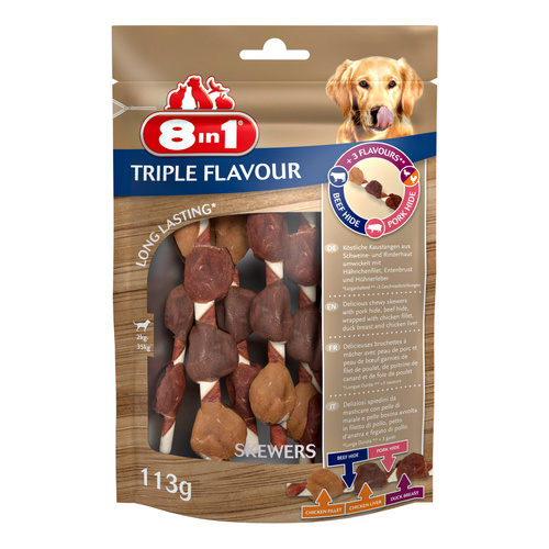 8in1 Przysmak dla psa szaszłyki Triple Flavour Skewers 6 szt.