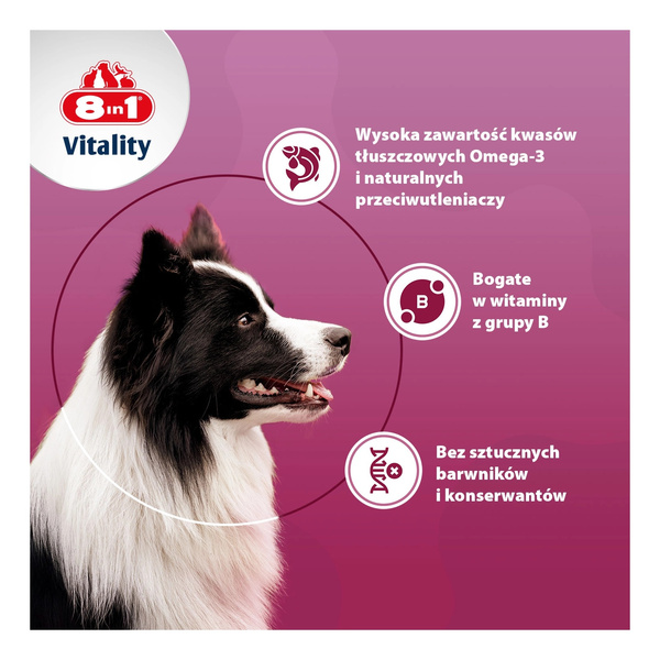 8in1 Vitality Drożdże piwne dla psów skóra i sierść 260tb