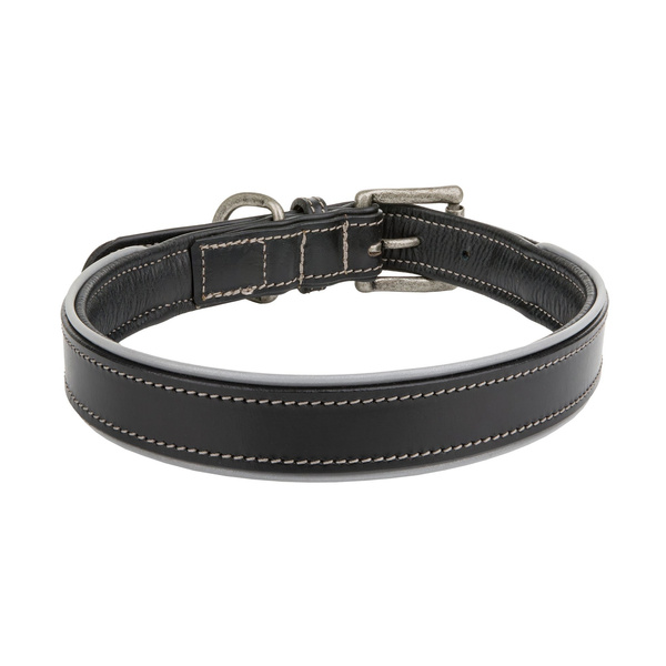 Barry King Obroża skórzana, L: 53-63 cm/30 mm, czarny