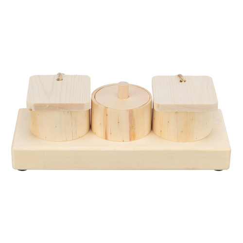 Trixie Snack cups zabawka edukacyjna dla gryzoni drewno 15x4,5x6cm