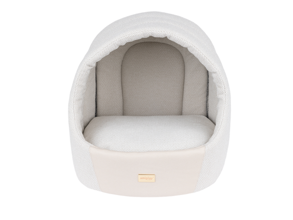 amiplay Budka owalna dla psa&kota Milano M 40x40x42cm Kremowy