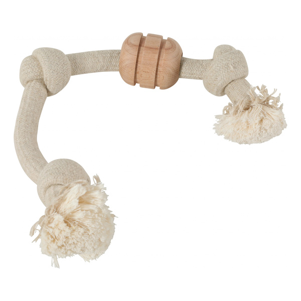 ZOLUX Zabawka sznurowa dla psa 3 węzły drewniany krążek WILD MIX 24,5cm