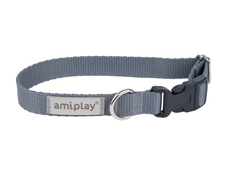amiplay Obroża SAMBA regulowana L 35-50x2,5cm Szary