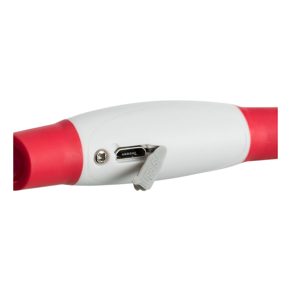 Trixie Obręcz z podświetleniem , USB, S-M: 40 cm/ 8 mm, czerwona