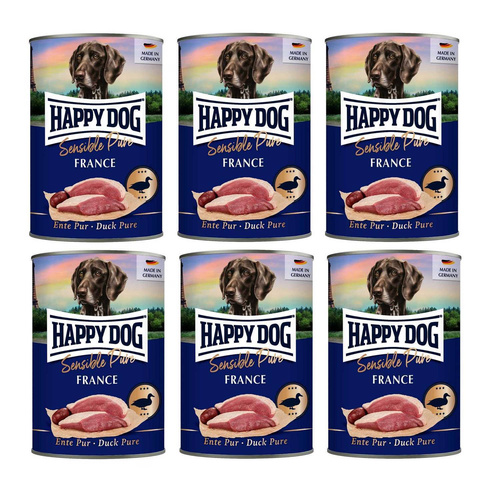 Happy Dog Sensible Pure Kaczka 100% France 6x400g