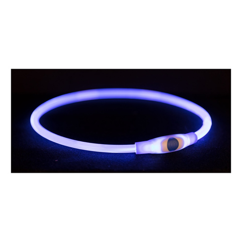 Trixie Obręcz z podświetleniem , USB, S - M: 40 cm/o 8 mm, niebieska