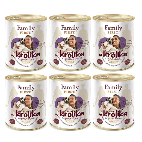 Family First KRÓLIK z gruszkami dla Psa 6 x 800g