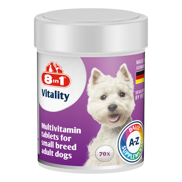8in1 Vitality Multiwitaminy dla psów małych ras - 70tb