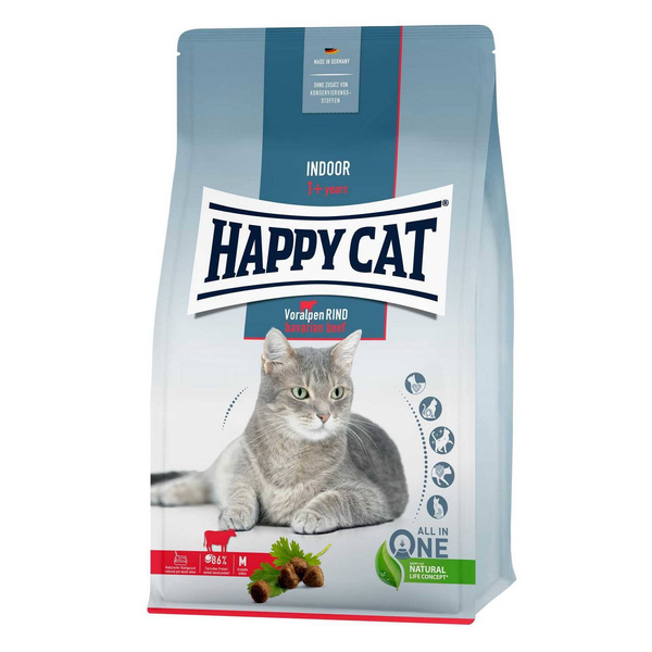 Happy Cat Indoor sucha karma dla kotów niewychodzących wołowina 1,3kg