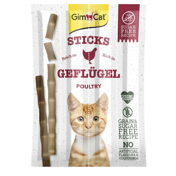 GimCat Sticks Drób z wątróbką miękki przysmak dla kota 4szt