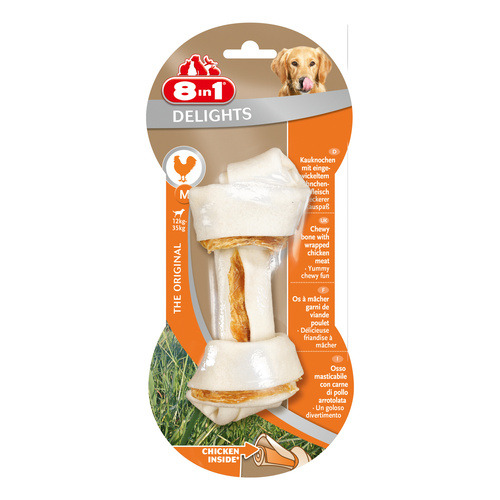 8in1 Przysmak dla psa kość o smaku kurczaka Delights M 1 szt.