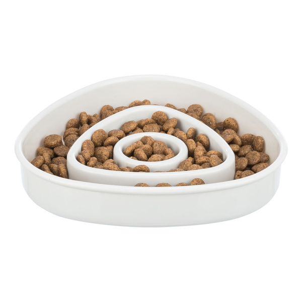 Trixie Slow Feeding, miska, dla kota, szara, plastik/TPR, 0,35 l/15×15 cm, spowalniająca jedzenie