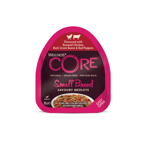 Wellness Core Small Breed Savoury Medleys, karma mokra dla dorosłych psów małych ras, kurczak, wołowina, zielona fasolka, czer. papryka 85g