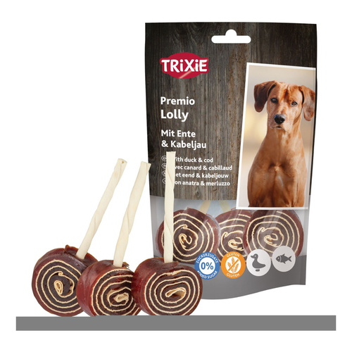 PREMIO Lolly, przysmak, dla psa, kaczka i dorsz, 11 cm, 80 g