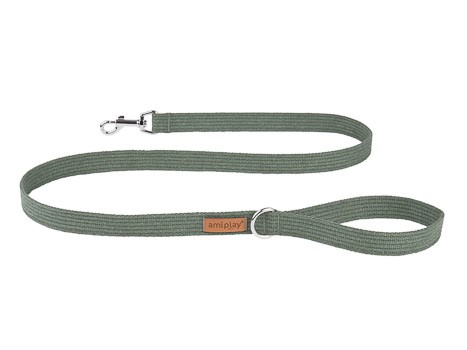 amiplay Smycz Cotton L 140x2,5cm Khaki