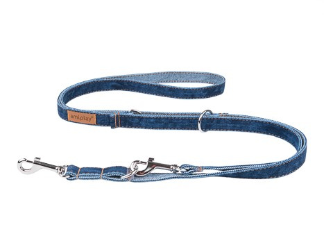 amiplay Smycz regulowana 6in1 Denim L 100-200x2cm Granatowy