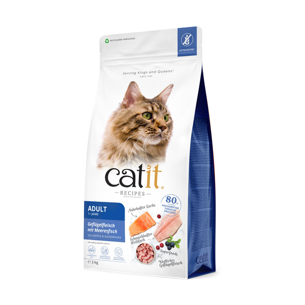 CatIt Recipies Adult Fish, karma sucha, dla kotów dorosłych, drób i ryba, 2 kg