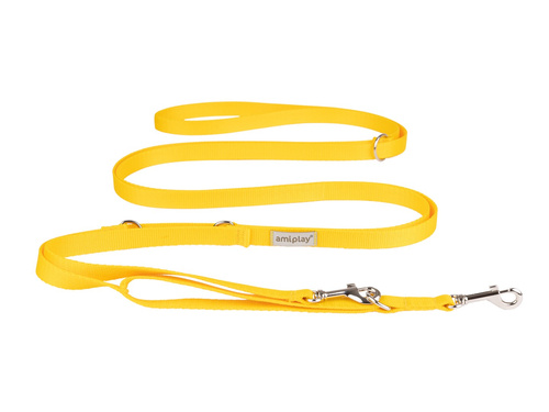 amiplay Smycz regulowana Samba 8in1 M Żółty