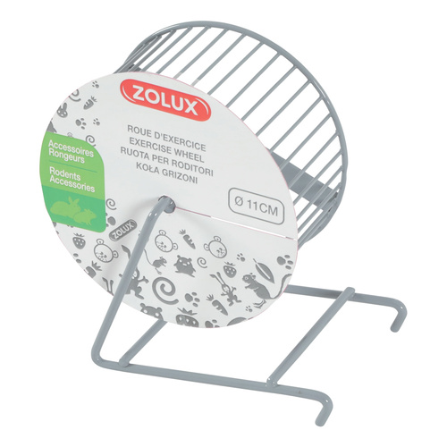 ZOLUX Kołowrotek metalowy dla gryzonia 11 cm kol. szary