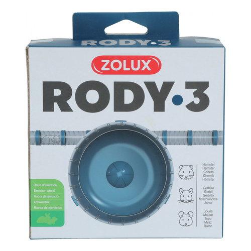 ZOLUX Cichy kołowrotek do klatki dla myszki, chomika RODY 3 kol.niebieski