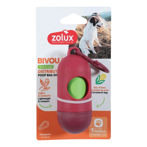 ZOLUX Dozownik worków na odchody BIVOUAK czerwony