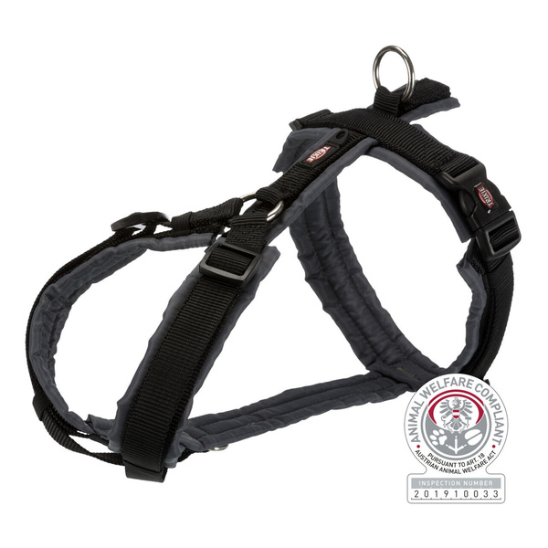 Trixie Szelki trekkingowe Premium, S: 36-44 cm/15 mm, czarne/grafitowe