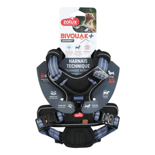 ZOLUX Szelki dla psa BIVOUAK XS niebieskie