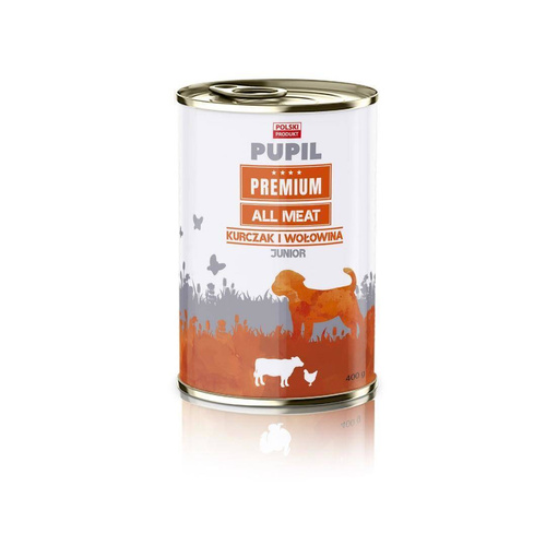 Karma mokra dla psa PUPIL Premium All Meat JUNIOR kurczak i wołowina 400 g