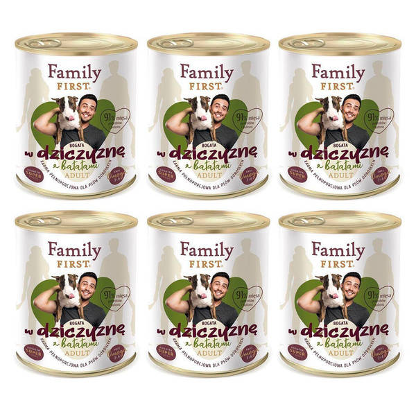 Family First DZICZYZNA z batatami dla Psa 6 x 800g