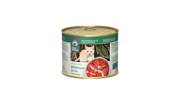 PURE NATURE CAT Wildschwein Ente - dzik z kaczką i rumiankiem dla dorosłych kotów (200g)