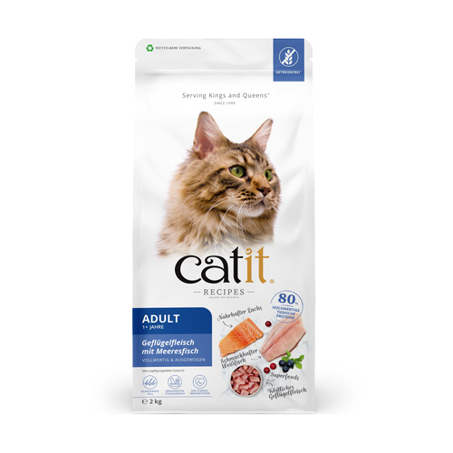 CatIt Recipies Adult Fish, karma sucha, dla kotów dorosłych, drób i ryba, 2 kg