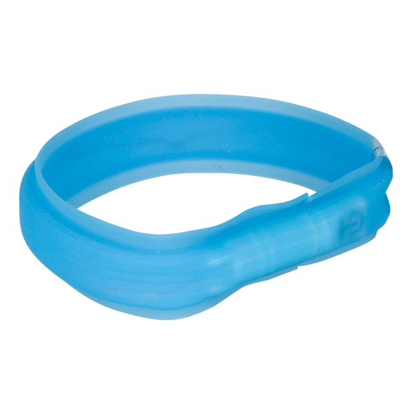 Trixie Obręcz z lampą błyskową USB, L-XL: 70 cm/30 mm, niebieska