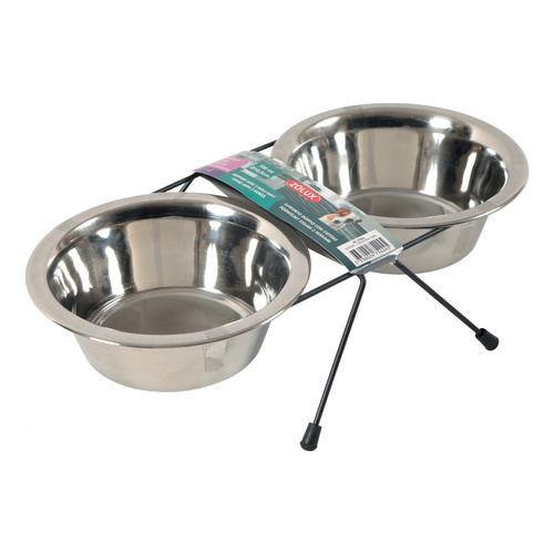 ZOLUX Miski dla psa na stojaku metalowym INOX 2 szt. 700 ml