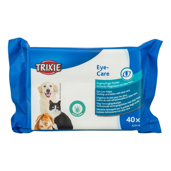 Trixie Chusteczki nawilżane do oczu, z aloesem, uniwersalne, 40szt
