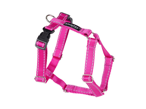 amiplay Szelki regulowane Guard Reflective S 17-27 26-35x1cm Rożowy
