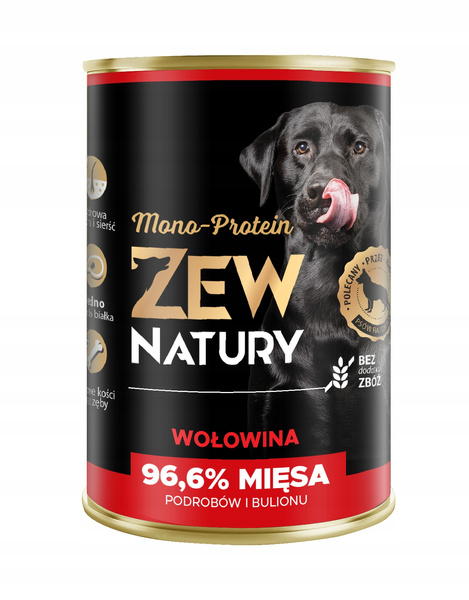 Mokra Karma Dla Psa Wołowina Puszka 400g Zew Natury MONO-PROTEIN