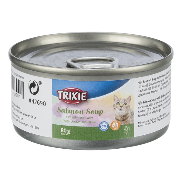 Trixie Salmon Soup, przysmak zupa, dla kota, kurczak i łosoś, 80 g