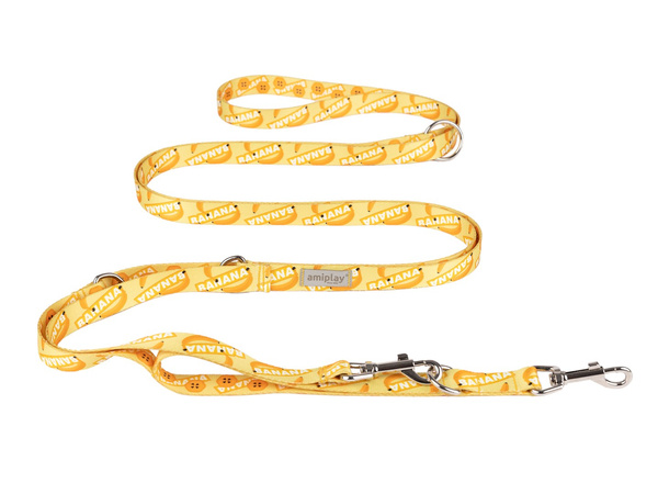 amiplay Smycz regulowana 8in1 BeHappy S 200-400x1,5cm Banana