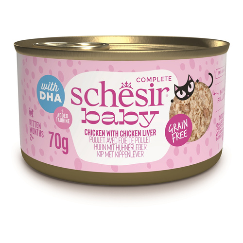 Schesir Baby karma mokra dla kociąt kurczak z wątróbką 70 g