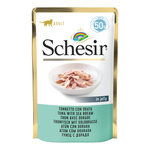 Schesir Karma mokra dla kotów tuńczyk z doradą w galarecie 50 g