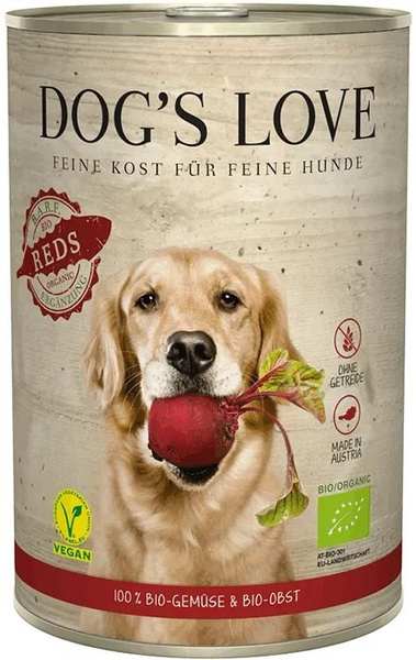 DOG'S LOVE BIO REDS - ekologiczna warzywno-owocowa karma dla psów (400g)
