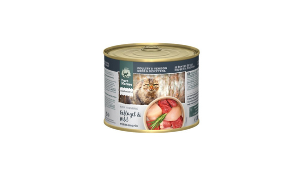 PURE NATURE CAT Senior Geflügel Wild - drób z dziczyzną i rozmarynem dla kota seniora (200g)